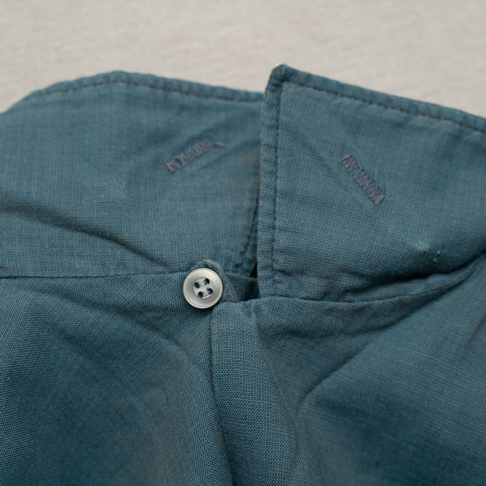 Vtg 60s Cotton Camp Loop Collar Mansmooth Selvedge Button Up Shirt Manhattan M - Picture 10 of 10